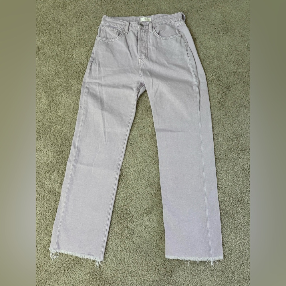 7 For All Mankind Women Soft Lavender Straight Jeans size 25
